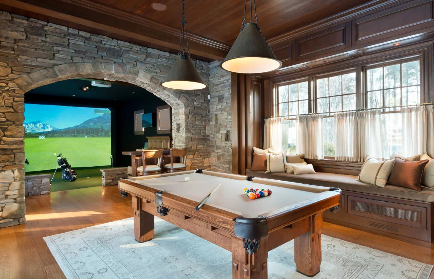Rustic Look Man cave with Brick