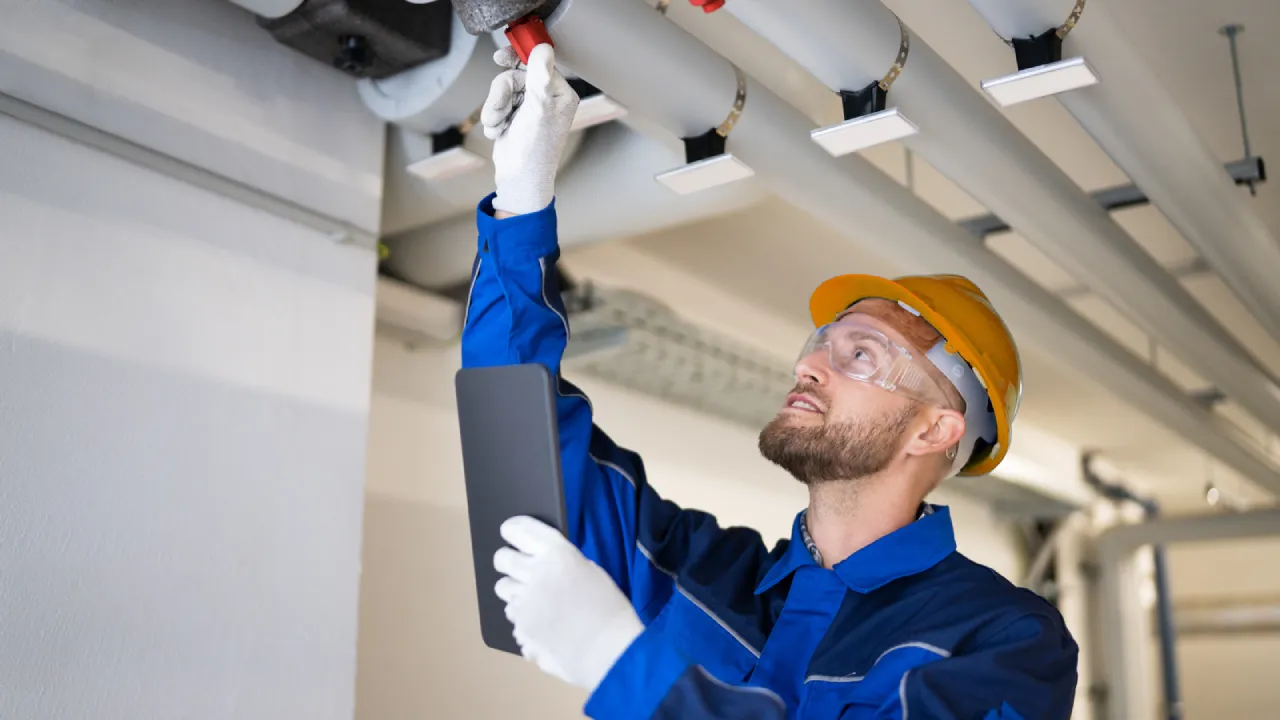 PVC water pipe basement inspection
